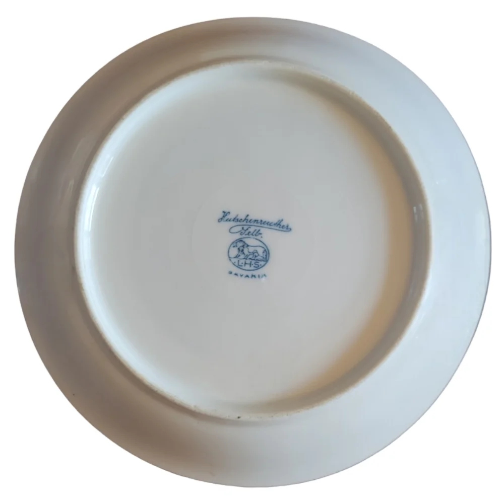 Vtg 1925-1939 Hutschenreuther Bavarian Porcelain Gold Rim Soup Salad Bowl Dish